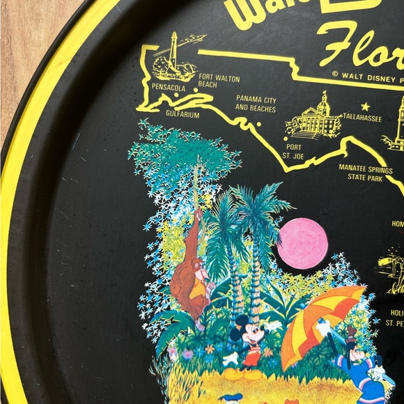 Vintage Walt Disney World Florida Souvenir Metal Tray - Picture 3 of 8